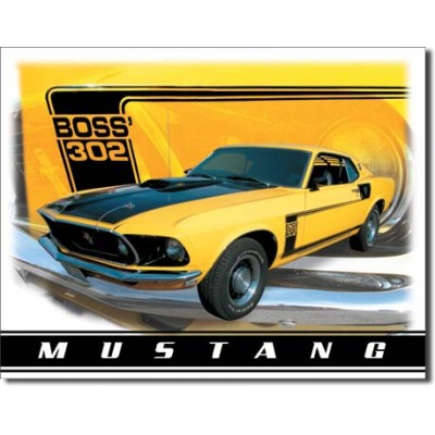 Enseigne Ford Mustang en métal  / Boss 302